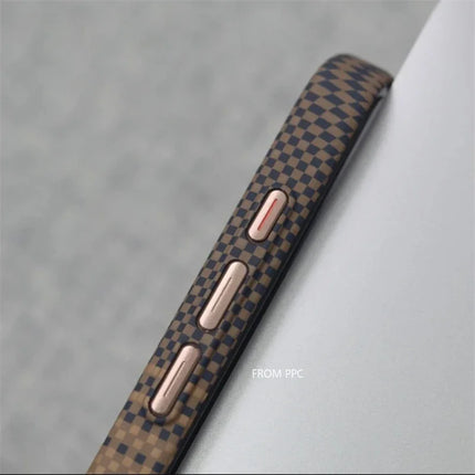OKEYWOW MagSafe iPhone 16/15/14 Pro Max carbon relief matte hard PC case with magnetic charging and camera lens protection