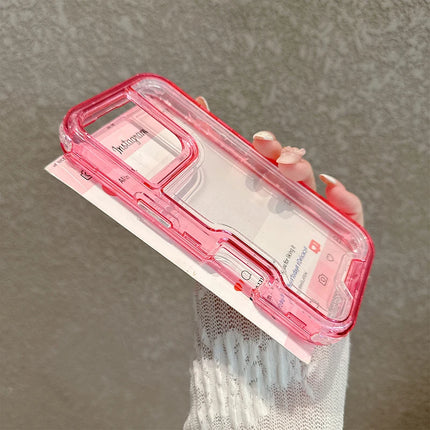 3-in-1 Transparent Armor Case for iPhone Heavy Duty Shockproof Cover