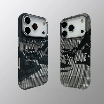 RiverEdge MagCase for iPhone 17/16/15 Pro Max Mountain Abstract Hard PC Full Ring Camera Cover
