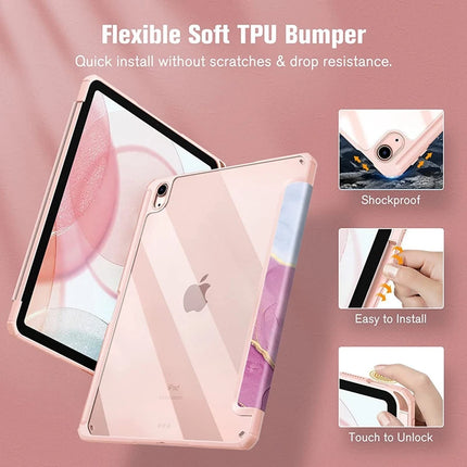 Smart PU iPad Case for Air 4/5/10th Gen/Pro 11/12.9/10.2/10.5 Transparent Cover