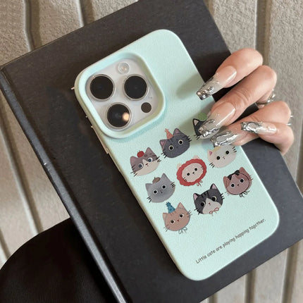 OKEYWOW iPhone cartoon dog case with soft leather and shockproof design for iPhone 12, 13, 14, 15, 16 Pro Max and Plus models