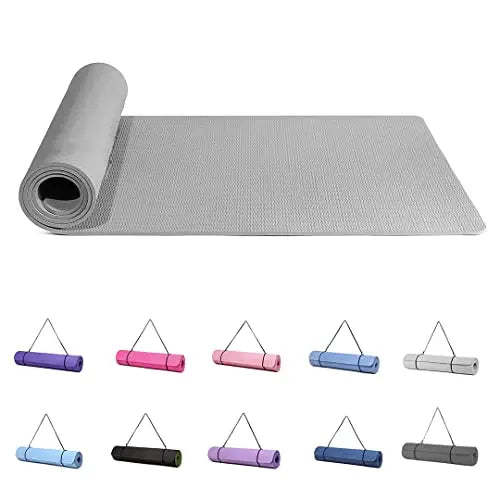 GoodNite Non Slip TPE Yoga Mat 183x61cm for Yoga Pilates Fitness with Strap