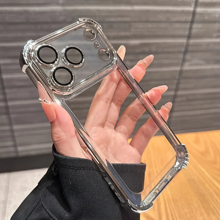 Luxury Plated Transparent Case for iPhone Shockproof Clear Back Cover