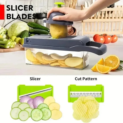 MultiPrep 14 in 1 Vegetable Chopper Slicer Dicer Kitchen Tool Set