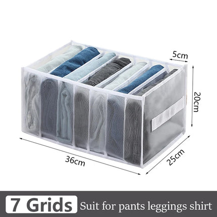 OKEYWOW underwear drawer organizer for bras, jeans, and scarves, keeps closet tidy and separates clothing items efficiently.