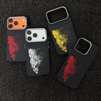 Abstract Horse MagSafe Case for iPhone Carbon Fiber Armor Wireless Charging Cover