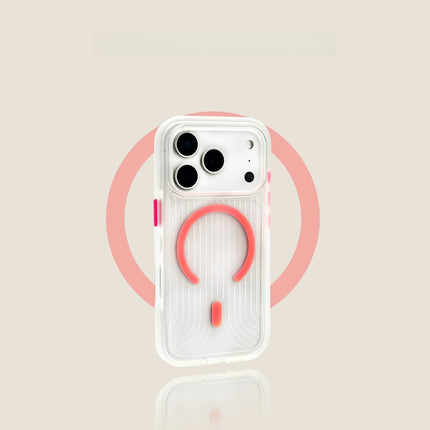 Corrugated MagSafe Case for iPhone 17/16/15/14/13 Pro Max Transparent Anti-Drop Cover