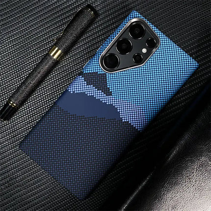 Carbon Fiber Metal Lens MagSafe Case for Samsung Galaxy S25/S24/S23 Ultra Shockproof Cover