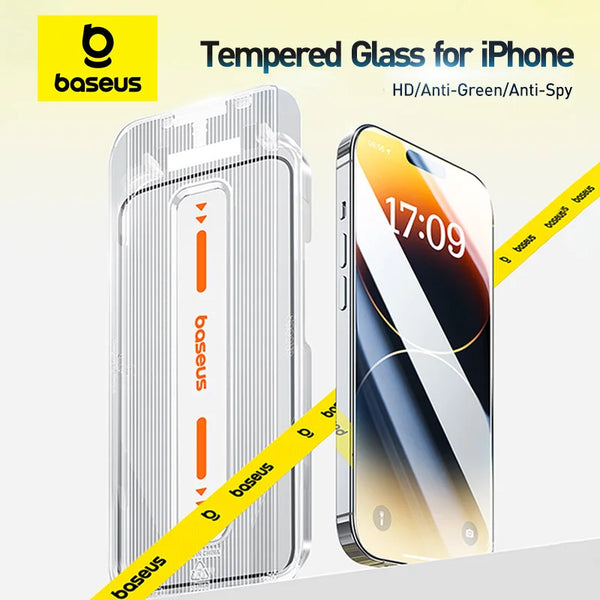 Baseus Screen Protector for iPhone 15, 14, 13 Pro Max: Made with Corning Glass, Offering Anti-Spy and Full Tempered Glass Protection. Safeguard Your iPhone 15 Pro Plus with Enhanced Privacy and Durability.