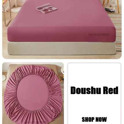 OKEYWOW cotton fitted sheet with elastic, non-slip grip on 90x200cm and 160x200cm mattress for single, double, queen, or king bed