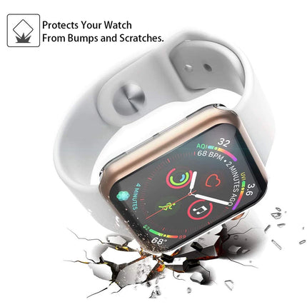 Okeywow Apple Watch TPU bumper case with screen protector for 44mm and 40mm Series 4/5/6/7/8 SE Ultra 2/3 watches.