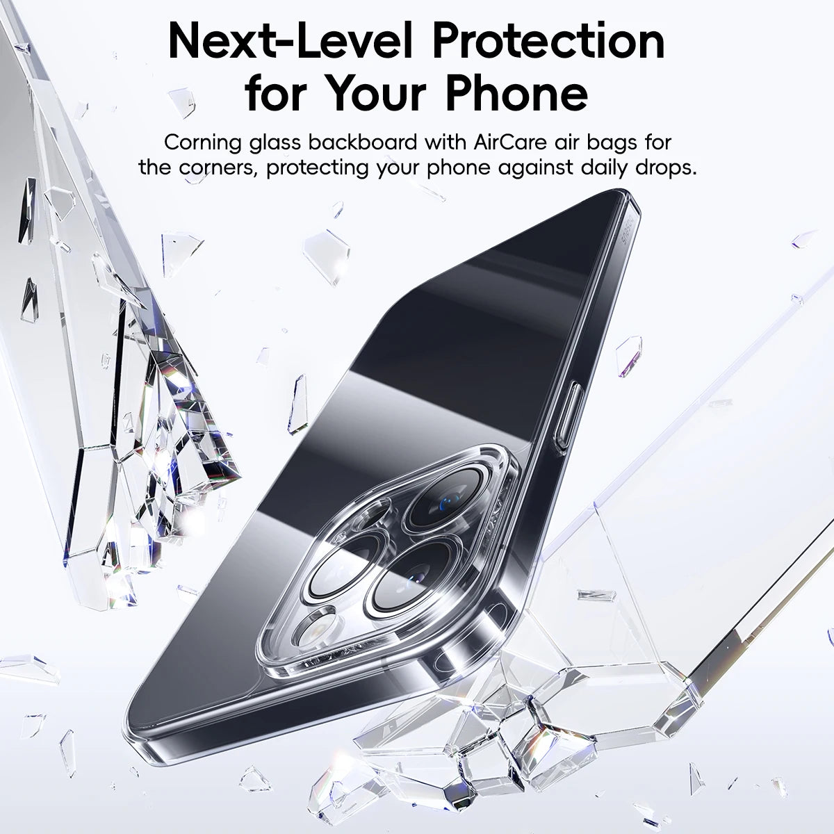 Baseus Corning Glass Case for iPhone 15, 14, 13 Pro Max: Providing Anti-scratch and Drop Protection with Hard Glass Material. Safeguard Your iPhone 15, 13, 12 Pro with this Stylish and Durable Cover.