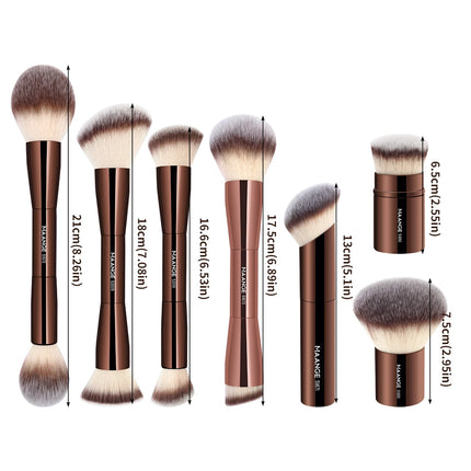 Velora Beauty Dual Head Makeup Brush Foundation Powder Concealer Blush Bronzer Soft Fiber Tool