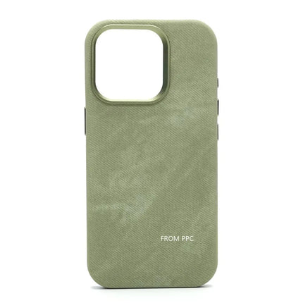 OKEYWOW iPhone 15 Pro Max flannel magnetic MagSafe case with matte finish and microfiber back, designed for wireless charging.