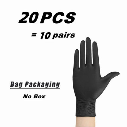 NitraGuard Black Nitrile Disposable Gloves Latex Free for Cleaning Mechanic & Beauty Use
