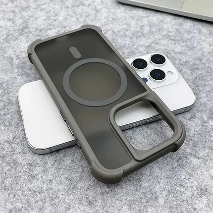 Matte Armor MagSafe Case for iPhone 17/16/15/14/13/12/11 Pro Max Shockproof Cover