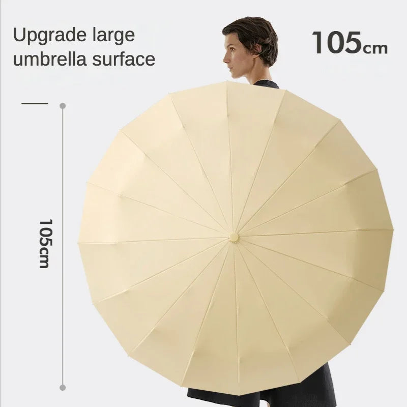 Windproof Strong 3 Folding Men's Umbrella,Reinforced 48 Bone Automatic Large,Sun and UV Protection,Wind Resistant Umbrellas Male