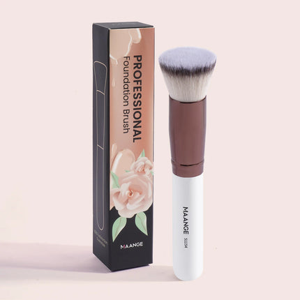 Velora Beauty 2pcs Kabuki Makeup Brush Set Flat Angled Foundation Powder Blush Soft Bristles
