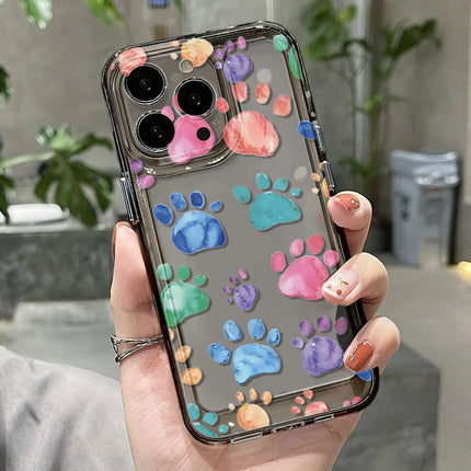 Transparent silicone iPhone case with cute cat ear design for iPhone 11 to 17 Pro Max by OKEYWOW, shockproof and flexible.