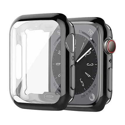 OKEYWOW silicone Apple Watch case and bumper for Series 9 to 3, 38mm to 46mm, providing screen protection and style.