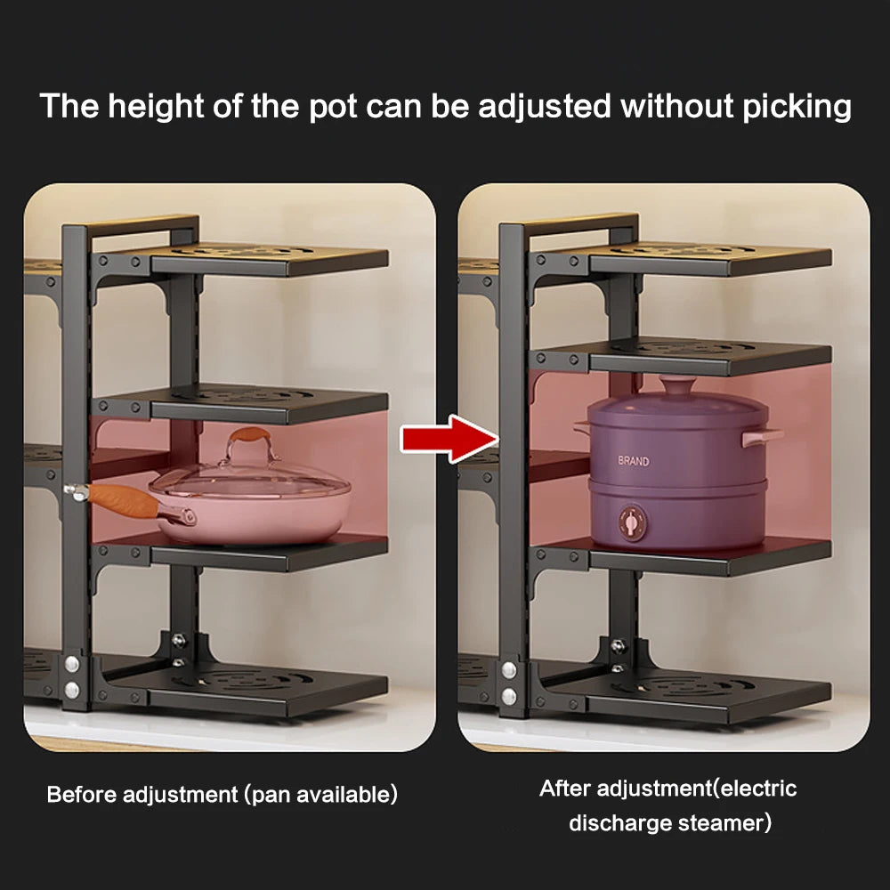 Lifeideas Multi Tier Adjustable Kitchen Pot Rack Organizer