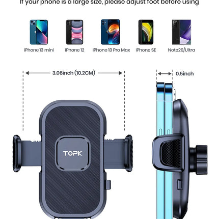 TOPK Gravity Car Phone Holder Dashboard Windshield Air Vent Mount Universal Stand