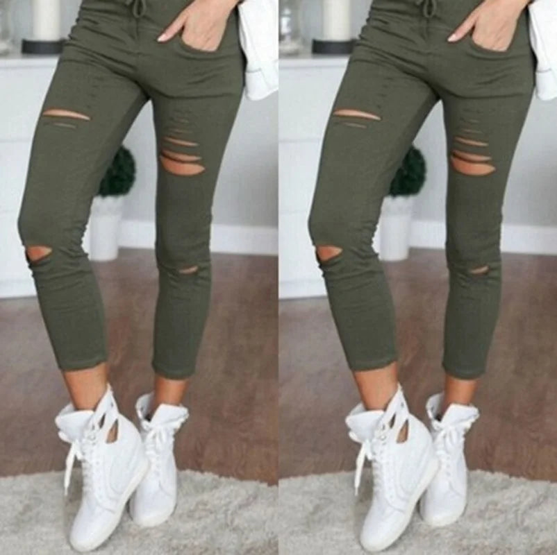 New Ripped Jeans for Women Women Big Size Ripped Trousers Stretch Pencil Pants Leggings Women Jeans Woman Jeans