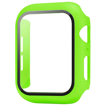 OKEYWOW Apple Watch tempered glass bumper case and screen protector for Series 9 to 4 SE, fits 45mm to 38mm models.