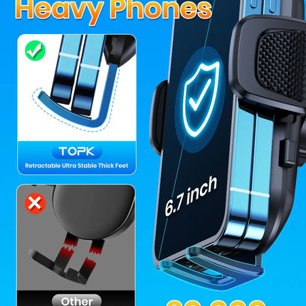 TOPK Gravity Car Phone Holder Dashboard Windshield Air Vent Mount Universal Stand