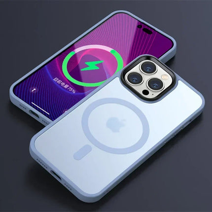 OKEYWOW MagSafe matte shockproof iPhone case with wireless charging compatibility for iPhone 11 to 15 Pro Max and Plus models
