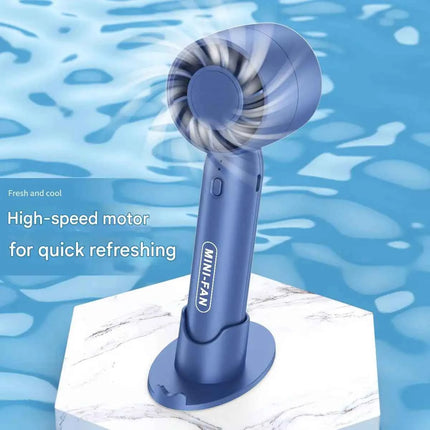 Turbo Handheld USB Mini Fan with Desktop Stand & Long Battery