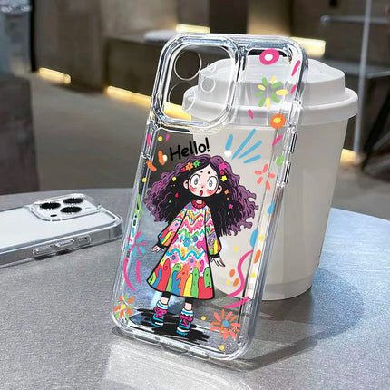 Transparent shockproof silicone iPhone case with cute cat ear design for iPhone 11 to 17 Pro Max by OKEYWOW.