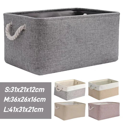 OKEYWOW multi-purpose storage basket for laundry, toys, clothes, socks, and books, with a durable fabric design.
