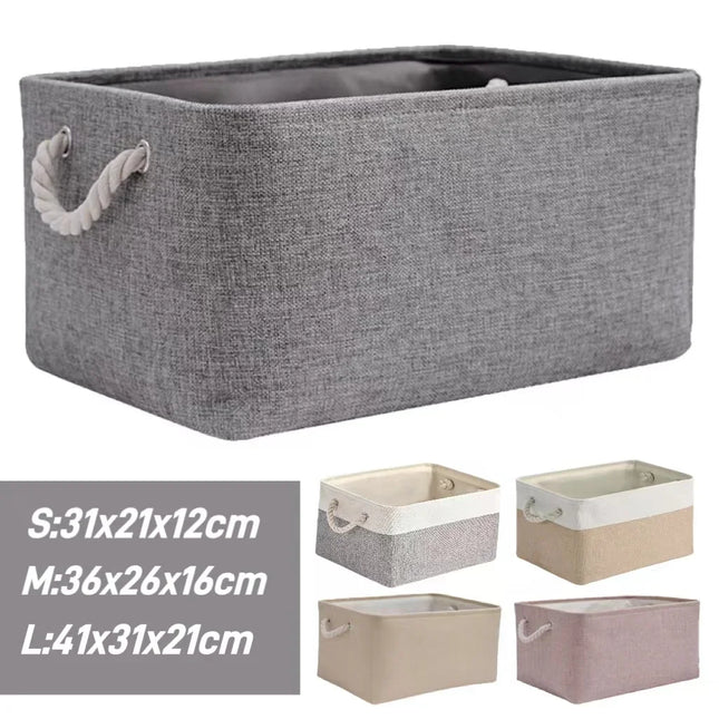 OKEYWOW multi-purpose storage basket for laundry, toys, clothes, socks, and books, with a durable fabric design.