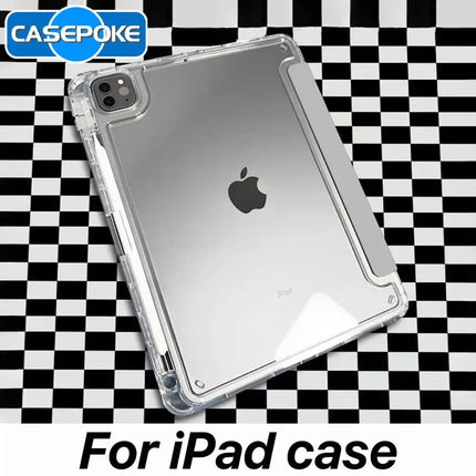 Transparent protective case for iPad Air 4/5 Pro 11 9th gen 10.2 7th-9th 2019-2021 by okeyWOW, showing the clear, slim design. iPad Air 4/5 Pro 11 9th Gen 10.2 (7th/8th/9th 2019–2021) 9.7 (5th/6th) Transparent Protective Case  ipad-case-for-air-4-5-pro-11-9th-generation-accessories-for-ipad-10-2-7th-8th-9th-2018-9-7-5th-6th-transparent-cover-funda-to-protect-your-device