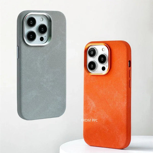 Flannel Magnetic Phone Case for iPhone 17 Pro Max 15 16 Matte Wireless Charging Magsafe Back Cover Microfiber Cloth Shell Fundas