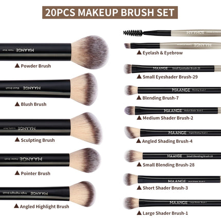 Velora Beauty 13pcs Makeup Brush Set Soft Fluffy Powder Eyeshadow Kabuki Blending with 2 Air Cushion Puffs