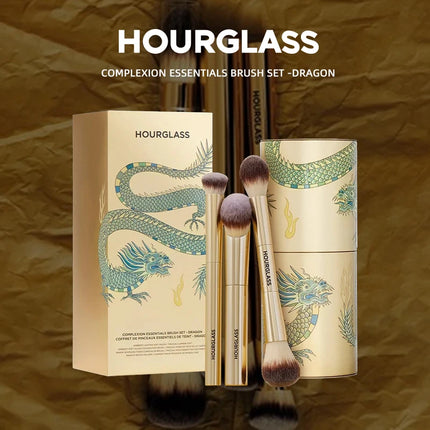 Hourglass Complexion Essentials 3-Piece Makeup Brush Set with Storage Cup & Gift Box