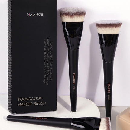 Velora Beauty 3pcs Makeup Brush Set Angled Flat Head Foundation Brush Soft Bristles with Box