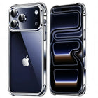 Clear shockproof bumper case for iPhone 17 series by OKEYWOW, showing the transparent, anti-yellowing protective cover on a smartphone.