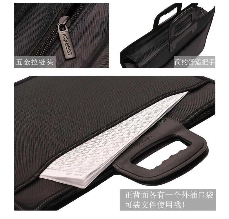 Large-capacity A4 Portable Document Bag Office Document Information Bags Pockmarked Dotted Briefcase Business Bag Promotional