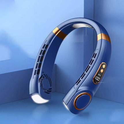 Portable Bladeless Neck Fan USB Rechargeable 4000mAh with LED Display
