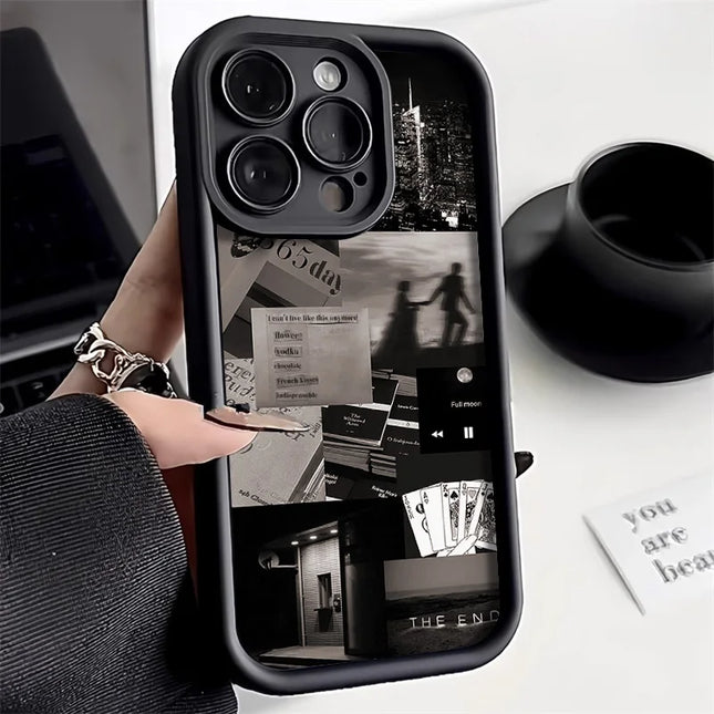 OKEYWOW iPhone Sea Wave Silicone Case for 17/16/15/14/13/12/11 Pro Max XR XS SE, shockproof cover with ocean wave design
