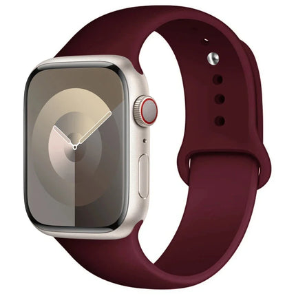 OKEYWOW Apple Watch silicone sport strap for Series 9, Ultra, SE, and Series 3 in 38mm to 49mm, flexible and comfortable smartwatch band.