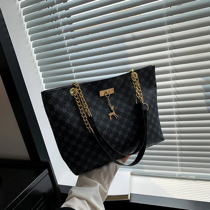 Women Soft Leather Tote Bag Large Capacity Shoulder Handbag Presbyopia Style