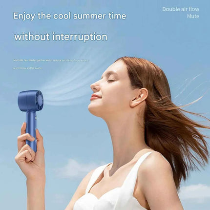 Turbo Handheld USB Mini Fan with Desktop Stand & Long Battery