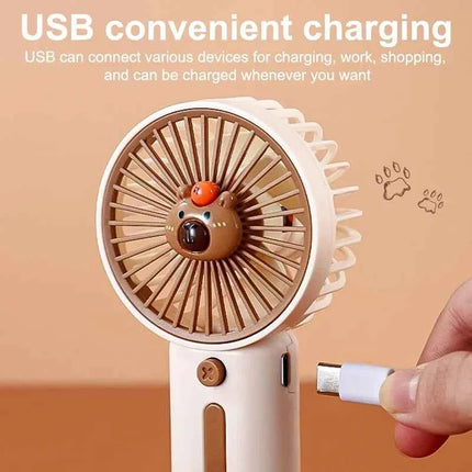 Portable Mini Handheld Fan USB Rechargeable 3-Speed High Power