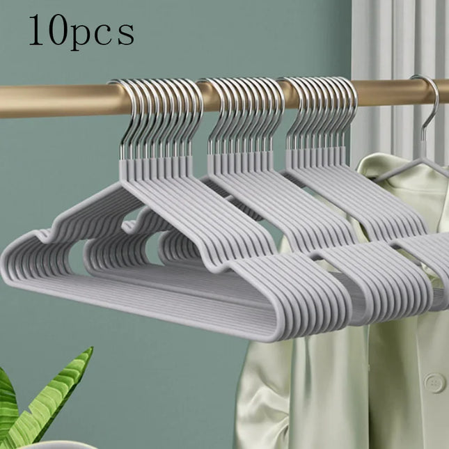 HomeNest 10pcs Plastic Clothes Hanger Non Slip Portable Closet Space Saver Rack