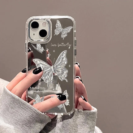OKEYWOW mirror bowknot iPhone case with luxury shockproof cover for iPhone 11 Pro Max XR XS, featuring elegant design and durable protection.