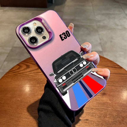 OKEYWOW iPhone E30 Car Case made of laser-cut PC and TPU, shockproof cover for iPhone 11, 12, 13, 14, 15, 16 Pro Max, XR, XS